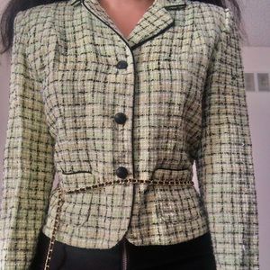 Studio 1 Tweed Plaid Blazer